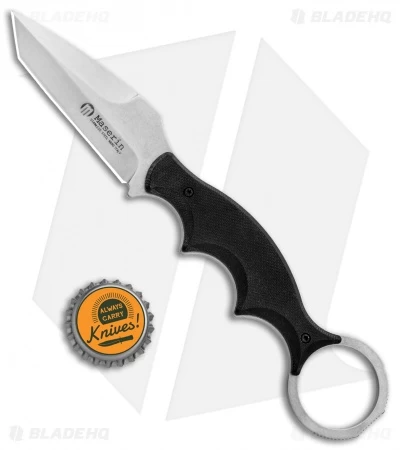 Maserin 921 Neck Line Karambit Fixed Blade Knife Black G-10 (2.75" Stonewash) - Image 4
