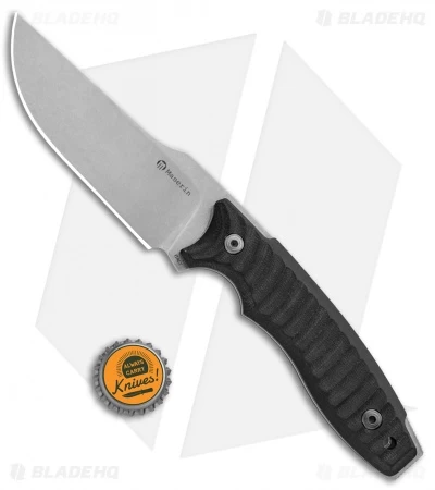 Maserin L.E.O. Fixed Blade Knife Black G-10 (4.25" Stonewash) - Image 4