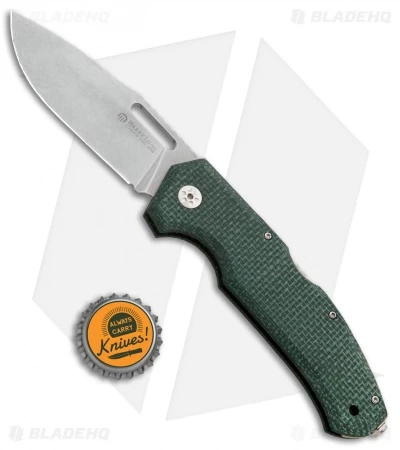 Maserin Nimrod Lockback Knife Green Canvas Micarta (3.5" Stonewash) 480MV - Image 4
