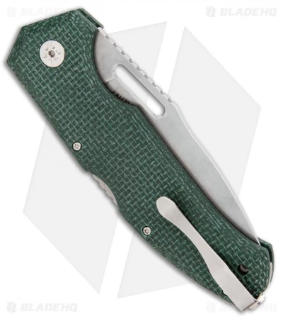 Maserin Nimrod Lockback Knife Green Canvas Micarta (3.5" Stonewash) 480MV - Image 3