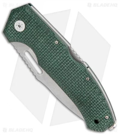 Maserin Nimrod Lockback Knife Green Canvas Micarta (3.5" Stonewash) 480MV - Image 2