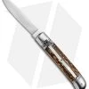 Old Style 8" Lever Lock Italian Automatic Knife Stag (3.2" Satin)