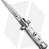 SKM 4.5" Italian Mini Stiletto Automatic Knife White Pearlex (Bayonet)