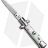 SKM 4.5" Italian Mini Stiletto Automatic Knife White Pearlex (Swedge)