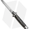 SKM 9" Italian Stiletto Automatic Knife Dark Horn (4" Satin Flat)