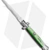SKM AB 9" Italian Stiletto Automatic Knife Green Acrylic (3.8" Satin Kris)