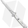 SKM 9" Italian Stiletto Automatic Knife White Pearlex (3.8" Satin Bayonet)