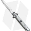SKM AB 11" Italian Stiletto Automatic Knife Gray Pearlex (5" Satin Dagger)