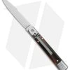 SKM 7.75" Slimline Leverlock Automatic Knife Brazilian Horn (3.2" Satin)