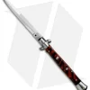 SKM AB 11" Italian Stiletto Automatic Knife Red Swirl (5" Satin Bayonet)