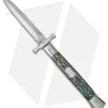 AGA Campolin 13" Bat Swinguard Automatic Knife Abalone (5.75" Dagger)