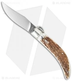 Lepre 9" Sicilian Picklock Automatic Knife Stag Horn (3.7" Satin)