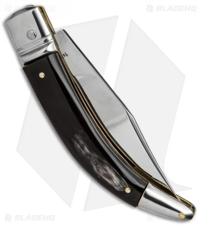 AGA Campolin Diana Lever Lock Automatic Knife Dark Horn (3.75" Satin) - Image 3