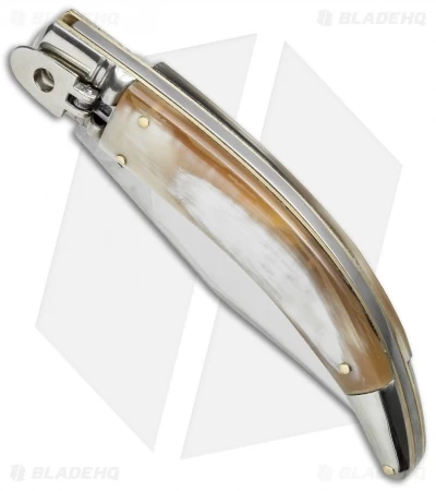 AGA Campolin Diana Lever Lock Automatic Knife Honey Horn (3.75" Satin) - Image 3
