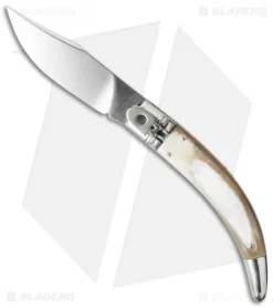 AGA Campolin Diana Lever Lock Automatic Knife Honey Horn (3.75" Satin)