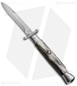AKC Swinguard 9" Automatic Italian Stiletto Brazilian Horn (4" Satin Bayonet)