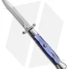 AKC Swinguard 9" Automatic Italian Stiletto Blue Pearlex (4" Satin Bayonet)