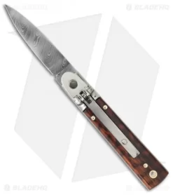 AKC Classic 6" Lever Lock Automatic Italian Knife Snakewood (2.5" Damascus)