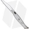 AGA Campolin 10" Automatic Fishtail Picklock Knife White (4.5" Satin Bayo)