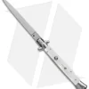 Frank B 11" Italian Stiletto Automatic Knife White Pearlex (5" Satin Flat)