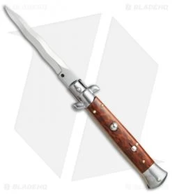 Frank B 9" Italian Stiletto Automatic Knife Snakewood (4" Satin Kriss)