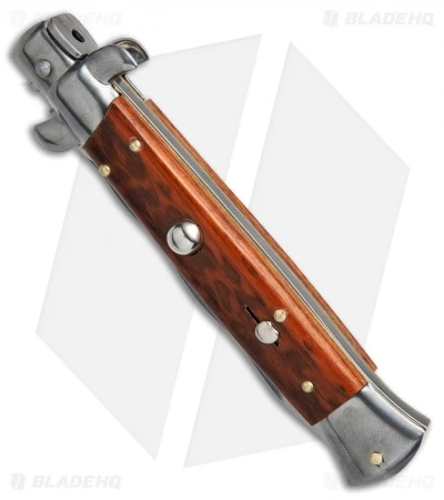 Frank B 9" Italian Stiletto Automatic Knife Snakewood (4" Satin Kriss) - Image 2