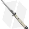 Frank B 11" Italian Stiletto Automatic Knife Sim Ivory (5" Satin Dagger)