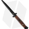 Frank B 9" Italian Stiletto Automatic Knife Sim Briar Wood (4" Black Dagger)