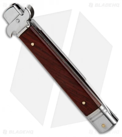 AKC Leverletto 9" Lever Lock Automatic Italian Knife Cocobolo (4" Satin) - Image 2