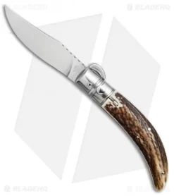 Lepre 9" Sicilian Picklock Automatic Knife Stag Horn (3.7" Polish)