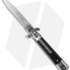 AKC Leverletto 7.5" Lever Lock Automatic Italian Knife Ebony (3.2" Satin Serr)