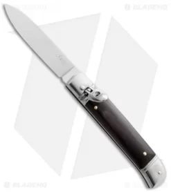 AKC Classic 8" Lever Lock Automatic Italian Knife Dark Horn (3.2" Polish Flat)