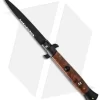 Frank B 9" Italian Stiletto Automatic Knife Sim. Briar Wood (4" Black Serr)