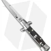 SKM 4.5" Italian Mini Stiletto Automatic Knife Dark Horn (2" Satin Bayonet)