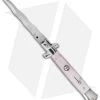 SKM 9" Italian Stiletto Automatic Knife Pink Pearlex (3.8" Satin Kriss)