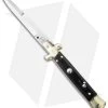 SKM 9" Italian Stiletto Automatic Knife Brass/Black Acrylic (3.8" Satin Bayonet)
